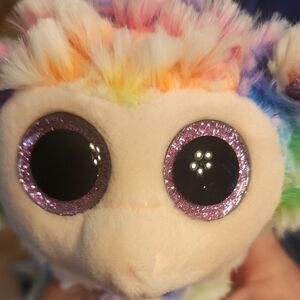 Colorful Plush Toy By Ty Beanie Boos with Sparkly Eyes Dafodil